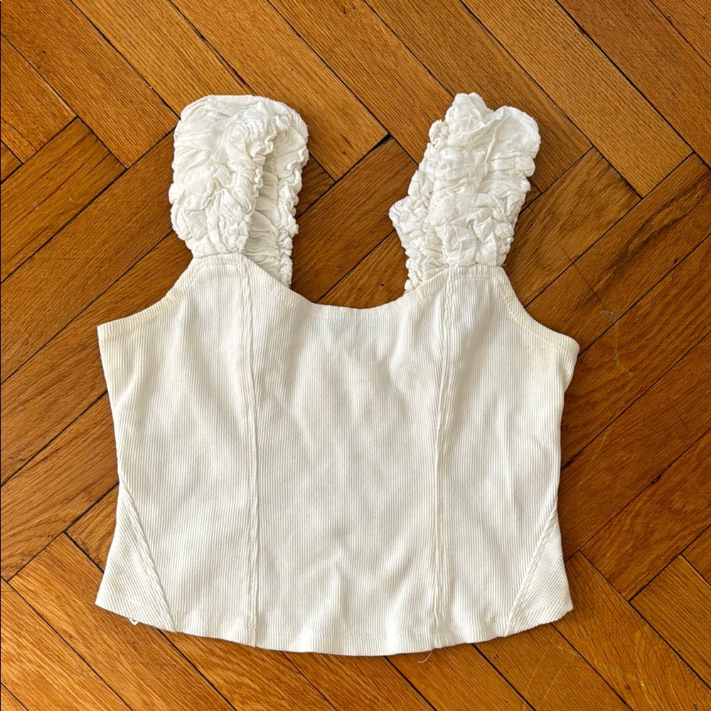 Anthropologie Ribbed Corset Tank